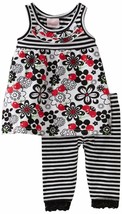Nannette Baby Girls 2 Pc Striped/Floral Dress &amp; Leggins Set,Sz.12,18 Mon... - $16.99