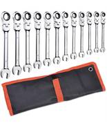 12 Piece Flexible Combination Spanners Ratchet Wrench Tool Set 8-19mm - £40.72 GBP