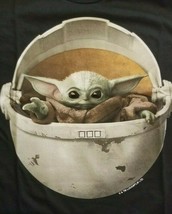 Disney Star Wars Mandalorian The Child Baby Yoda Men&#39;s T-Shirt Black NEW... - £14.33 GBP
