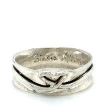 Vintage Sterling Signed 925 LA TH Sisters Always Heart Loop Promise Ring... - $44.55