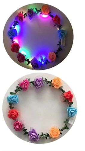1 piece   Led Light Up  Flashing  Flower Crown  roses headband LN326 fes... - $8.54