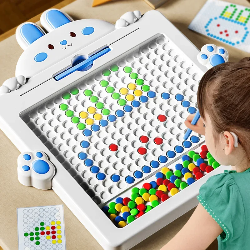 Children Magnetic Drawing Board Toy Cartoon Rabbit Magnet Beads Drawing Tablet - £23.91 GBP+