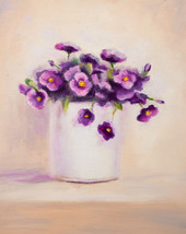 Pintura con flores al óleo sobre tabla. Flores al óleo. Cuadro de flores. - $1,684.63 MXN