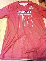 Louisville Cardinals Football #18 Men&#39;s L Red adidas Jersey - £12.49 GBP