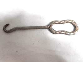 Collectible Antique 3 1/2&quot; Boot Lacing Hook Decorative Detail Ornate Fancy 1900s - £18.37 GBP