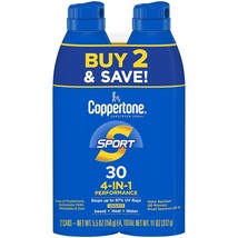 Coppertone SPORT Broad Spectrum Sunscreen Spray SPF 30,Water Resist 5.5oz (2 pk) - £11.12 GBP
