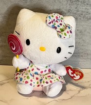 Ty Beanie Baby Hello Kitty Plush - Lollipop 6&quot;. NWT A4 Sanrio Stuffed Animal - £14.68 GBP
