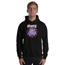 Happy 4th Of July Patriotic American Unisex Hoodie Black - £29.00 GBP+