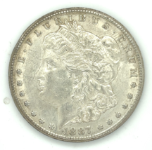 1887-S Silver Morgan Dollar in AU Condition, Excellent Eye Appeal, Luster - $99.49