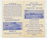 Lake Nipissing &amp; the French River Brochure &amp; Time Table  - £10.90 GBP