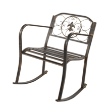 Flat Tube Single Rocking Chair Bronze Color - £116.58 GBP