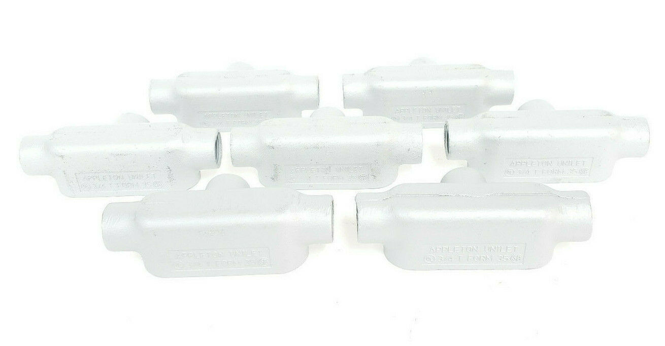 LOT OF 7 NEW APPLETON 3/4 T FORM 35 CONDUIT OUTLET BODIES - $68.95