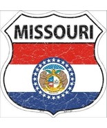 Missouri State Flag Highway Shield Metal Sign - £22.34 GBP