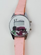 Pair of vintage E.T. extra terrestrial quartz watches pink leather bands KO - $19.79