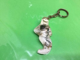 Vintage Thick Lucite Key Ring Acapulco Keychain Naked Mermaid Ancien Porte-Clés - £6.23 GBP