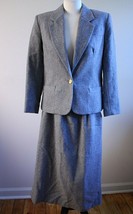 Vtg Jack Winter 8 Gray Wool 2-Piece Set Suit Skirt Blazer Jacket - £21.01 GBP