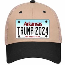 Trump 2024 Arkansas Novelty Khaki Mesh License Plate Hat - £22.83 GBP