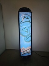 UNIQUE RARE COORS LIGHT ROTATING LIGHTED SIGN 3 SIDED FROM 2004-34.5&quot; TA... - $147.51