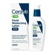 CeraVe PM Lotion Face Moisturizer, Lightweight Oil-free Night Cream for ... - $9.99