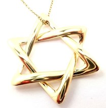 Authentic! Tiffany &amp; Co Peretti 18k Gold Large Star Of David Pendant Necklace - £3,136.67 GBP