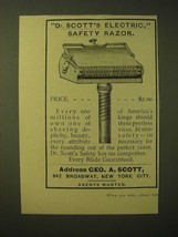 1893 Geo. A. Scott Electric Safety Razor Ad - $18.49
