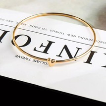 Vintage Women Trendy Love Heart Gold Plated Bangle Bracelet Hot Gift - $10.36