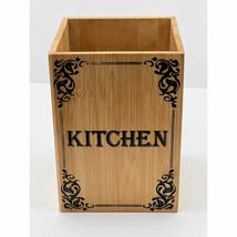 Bamboo Wooden Utensil Holder Kitchen Tool Organizer Storage Cooking Tools - £23.55 GBP