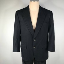 Vintage Alan Lebow Fine Cashmere Blazer Sports Coat Mens 42 R Black Made... - $56.09