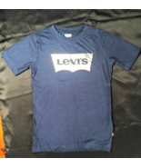 New Levis Boy&#39;s Short Sleeve Crew Neck Silver Batwing Logo Shirt Med 10-... - $9.00