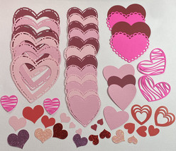 50 Valentines Hearts Paper Die Cut Scrapbook Embellishment Junk Journal - £2.78 GBP