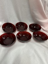Set of 4 Vintage Anchor Hocking Royal Ruby Red Dessert Berry Sauce Bowls... - $39.60