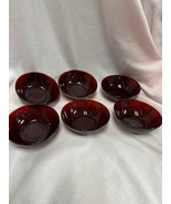 Set of 4 Vintage Anchor Hocking Royal Ruby Red Dessert Berry Sauce Bowls... - £31.56 GBP