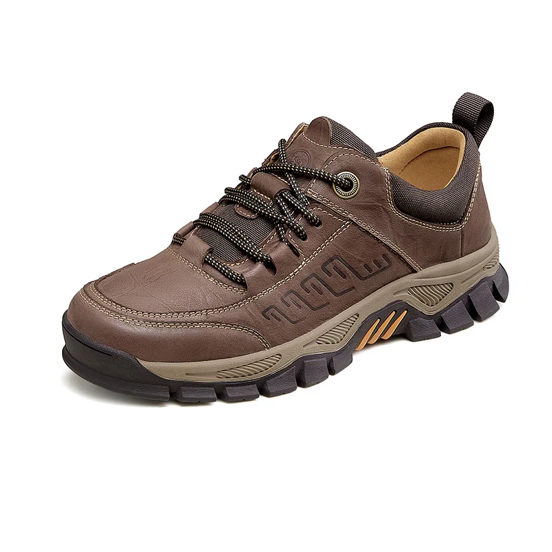 Men&#39;s Sports Shoes Outdoor Hiking Shoes Cowhide Male Sneakers Wear-resis... - $136.78