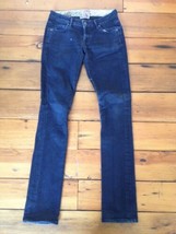 Rich &amp; Skinny Slim Straight Leg Black Dark Denim Womens Jeans Distressed 25 USA - £31.59 GBP