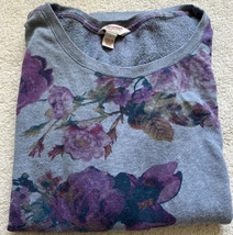 Arizona Jeans Junior Top Gray/ Purple Multi Floral Size Small - £7.58 GBP