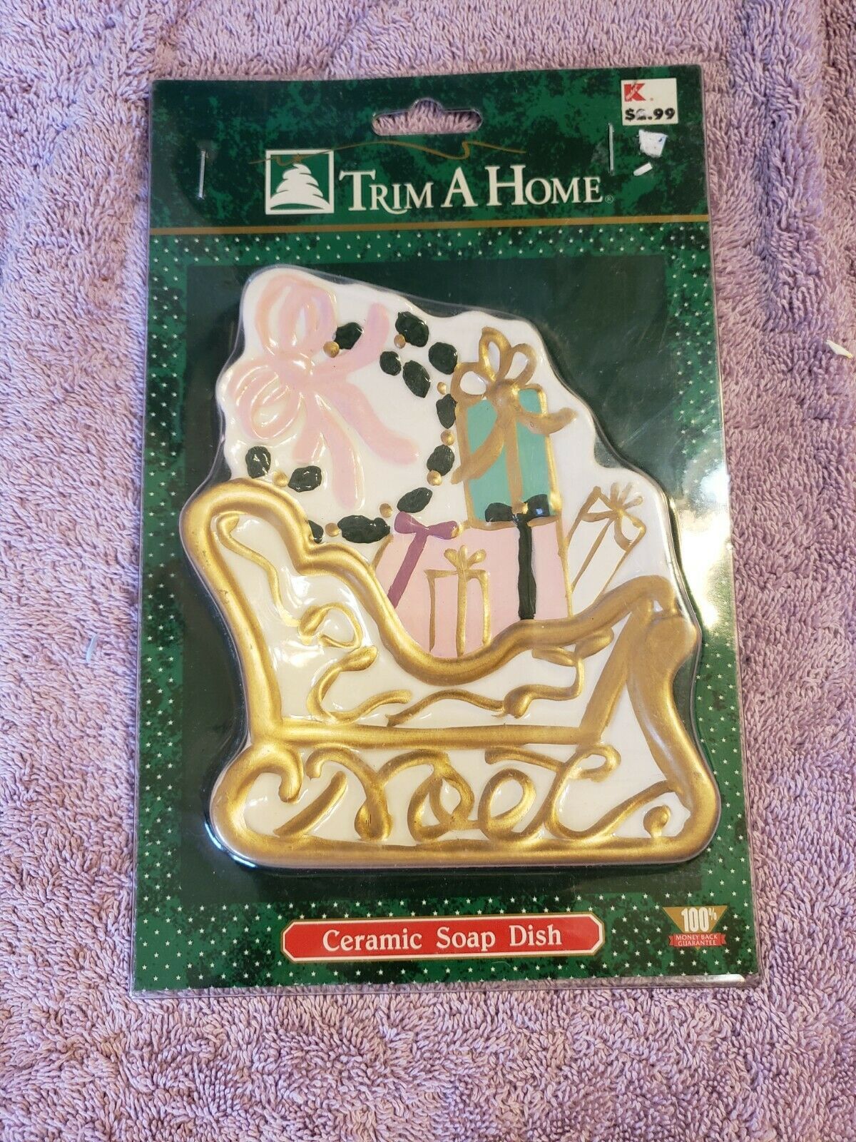Primary image for NEW NIP Vintage Trim A Home Christmas Soap Dish Santa's Sleigh 