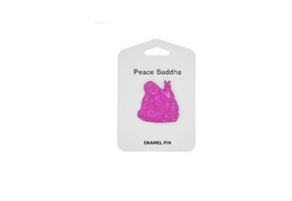 Peace Sign 30037 Happy Hotai Sitting Buddha Enamel Pin 1.5&quot; L Hot Pink - $15.84