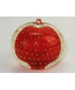 Art Glass Apple Paperweight, Controlled Bubbles, Clear w/Red Interior, V... - €20,98 EUR