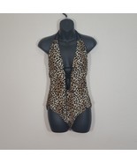 Women&#39;s Rampage Once Piece Swimsuit Medium Leopard Cheetah Brown Black - £14.46 GBP