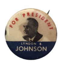1964 &quot;For President&quot;  Lyndon Johnson LBJ Campaign Pin Back Button 3/4&quot; - £4.68 GBP