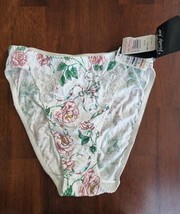 Vintage Vanity Fair Cotton Hi Leg Waist Floral rose Cottage Lace Panties L - £31.54 GBP