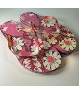 Vera Bradley Pink Floral Flip Flops Sandals Women’s Size 7/8 EUC - $24.61 CAD