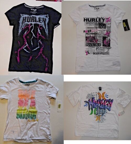 Hurley Girls T-Shirts 4 Shirts to Choose From Sizes S 8-10 and XLarge 14-16 NWT - $11.89