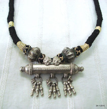 vintage antique tribal old silver taviz amulet pendant necklace handmade - £113.42 GBP