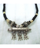 vintage antique tribal old silver taviz amulet pendant necklace handmade - £112.41 GBP