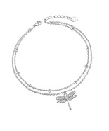 ace Anklet for Women S925 Sterling Silver Adjustable Foot - £80.73 GBP