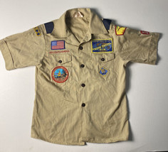 Vintage BOY SCOUTS Of America UNIFORM Shirt BSA #598 Youth Large (12) - £16.48 GBP
