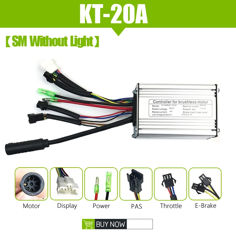 Ebike Brushless Controller Kunteng 24V 250W 350W 20A 6 Mosfet For Kt LCD3 LCD4 L - £143.87 GBP