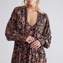 Free People Printed Bridgette Tunic Top Blouse Oversized Multi Color Wom... - £30.82 GBP
