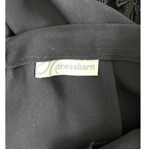 Dress Barn Black Sheer Long Skirt Lined Large Beaded Side Slit  - £13.63 GBP